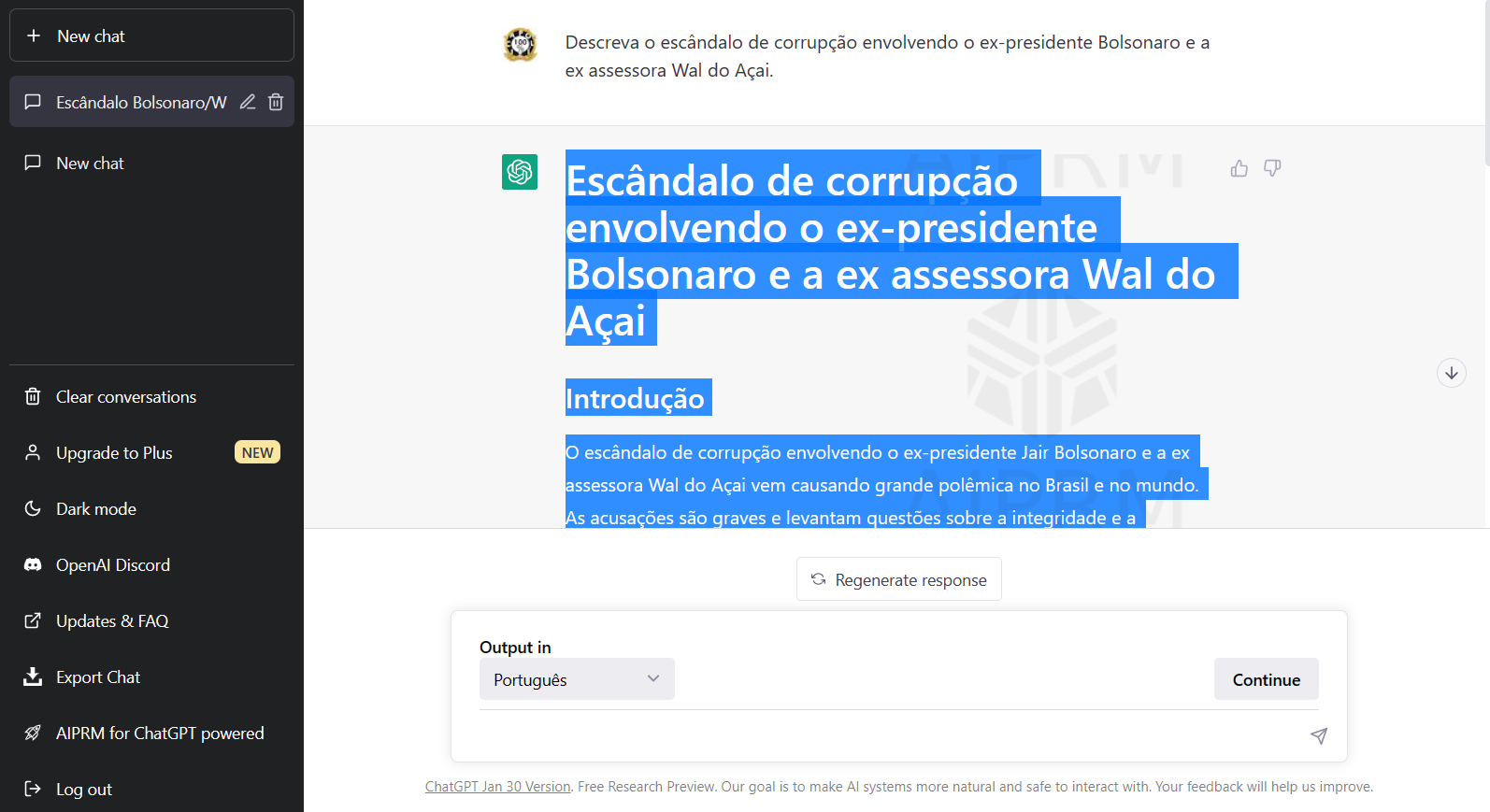 O ChatGPT com AIPRM e as Fake News.