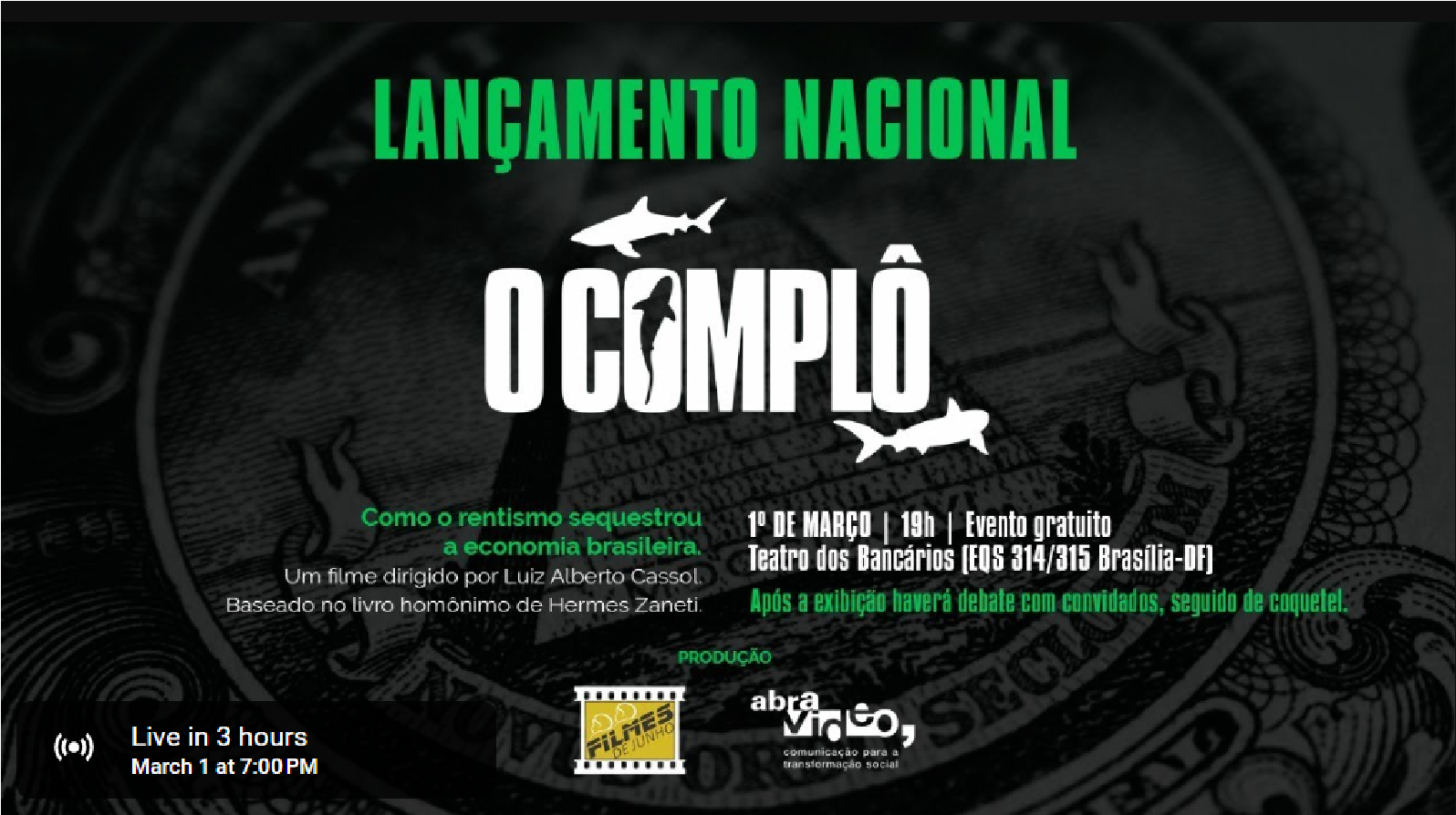 Lançamento do filme “O Complô” em 01.03.2023