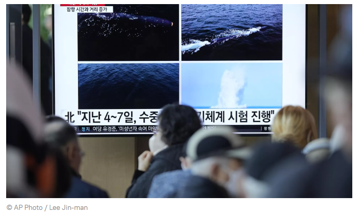 Coreia do Norte testa novo drone de ataque nuclear submarino