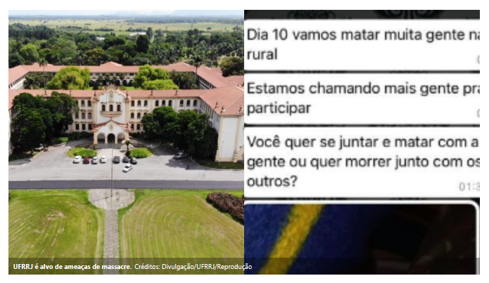 TERRORISMO COM DATA MARCADA. UFRRJ recebe ameaças de massacre e estupro de alunas: “Faculdade de preto, viado e favelado”