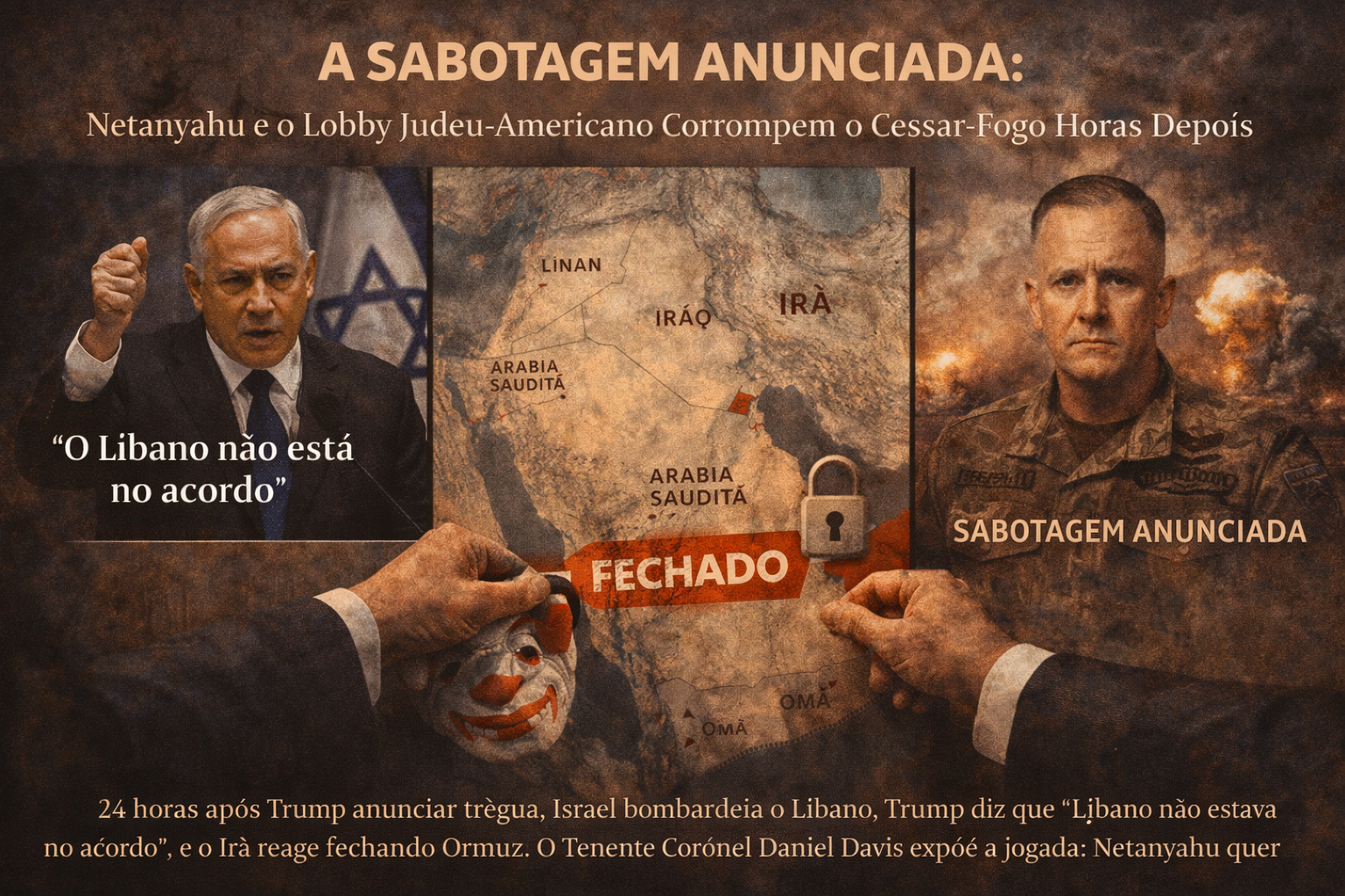 A SABOTAGEM ANUNCIADA: LT Col Daniel Davis Fala da Sabotagem de Netanyahu ao Acordo de Trump