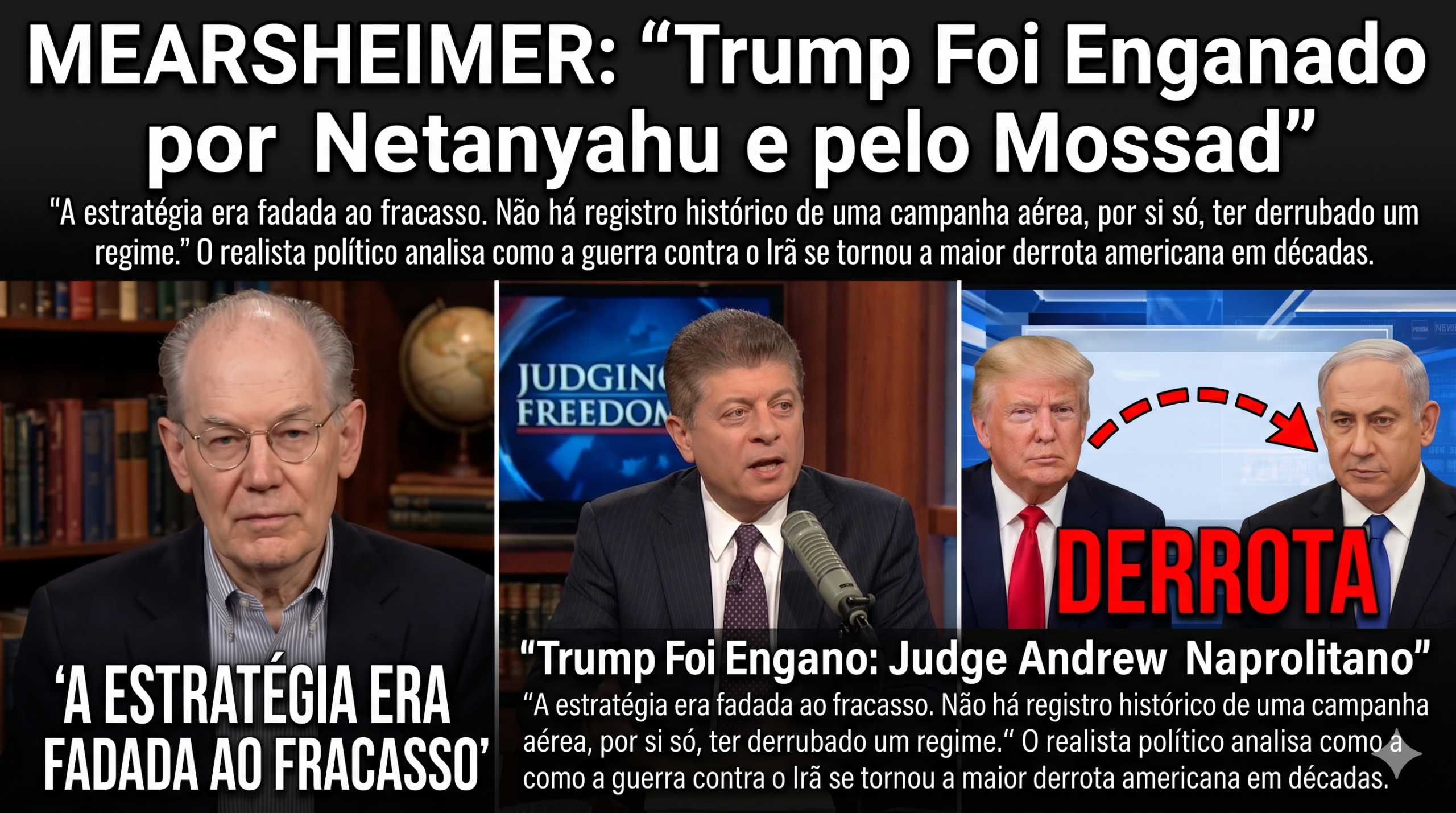MEARSHEIMER: “Trump Foi Enganado por Netanyahu e pelo Mossad. A Estratégia era Fadada ao Fracasso.”