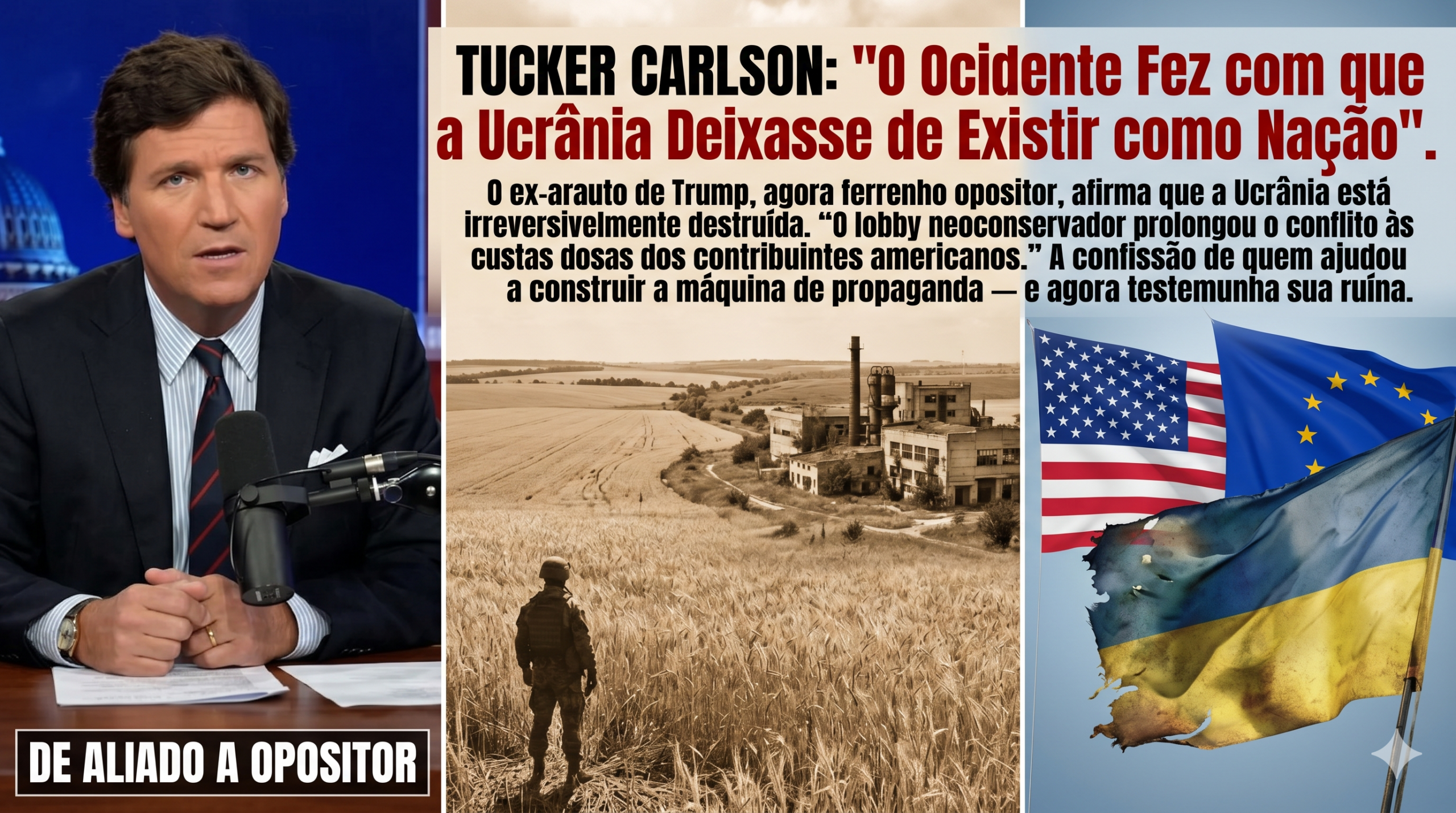 TUCKER CARLSON: “O Ocidente Fez com que a Ucrânia Deixasse de Existir como Nação”