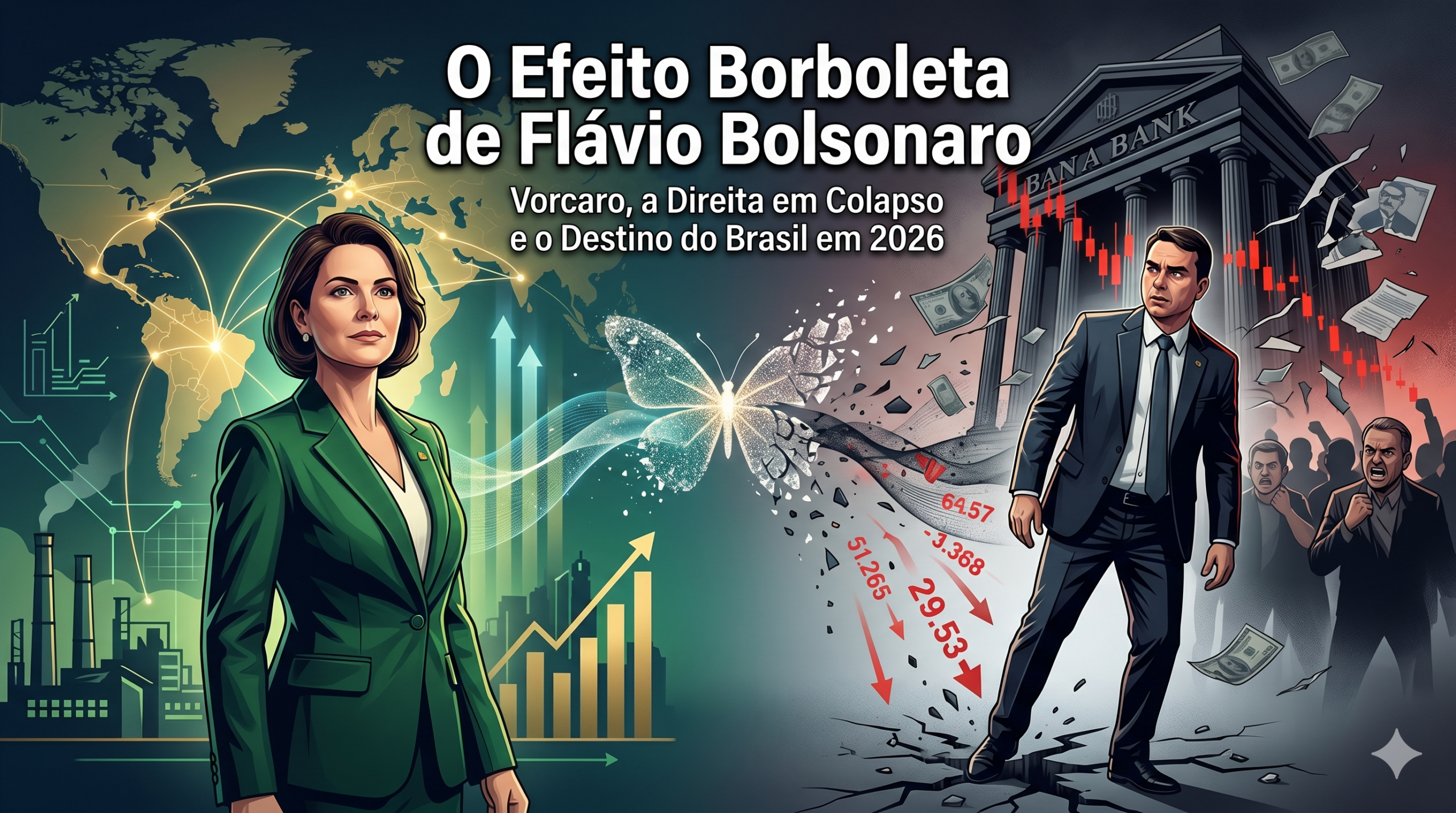 O Efeito Borboleta: Flávio Bolsonaro, Vorcaro, a Direita em Colapso e o Destino do Brasil em 2026