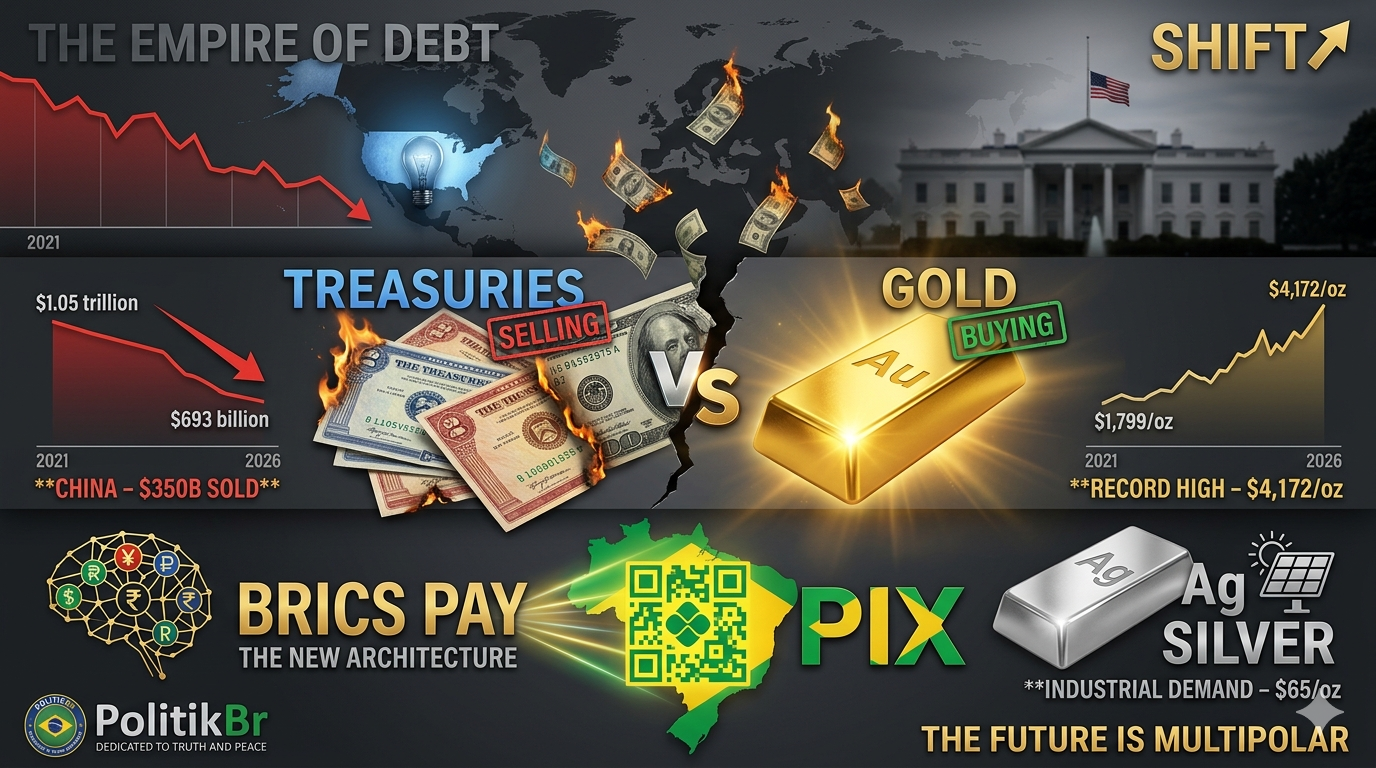 A DESDOLARIZAÇÃO É UMA REALIDADE: China Vende Títulos Americanos e o Ouro Dispara — o Império do Dólar Está em Declínio Acentuado