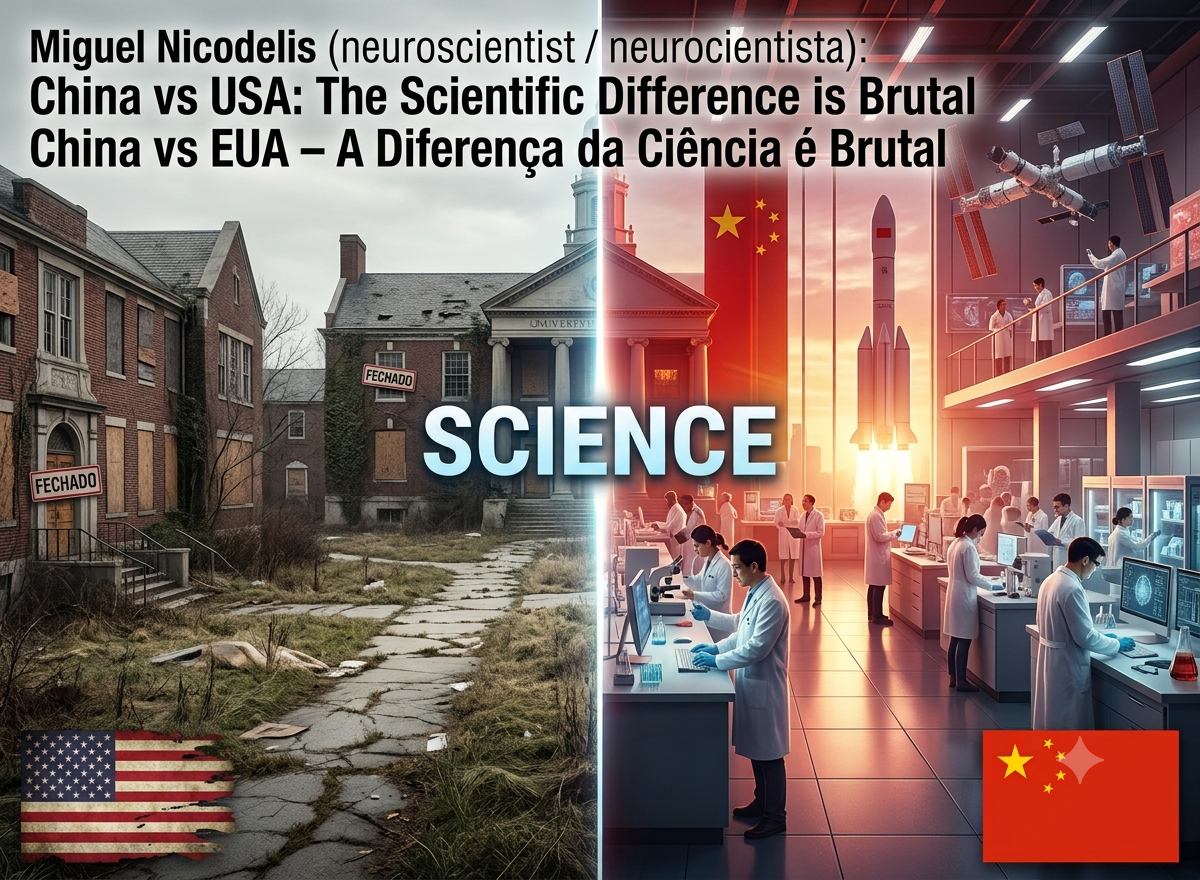 Miguel Nicodelis (neurocientista): China vs EUA – A Diferença da Ciência é Brutal